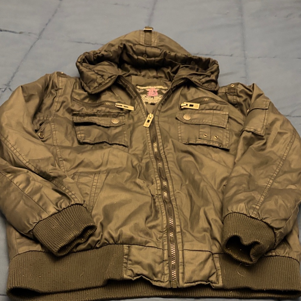 Brave Soul Black Hooded Jacket